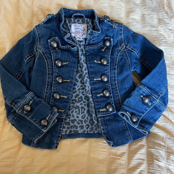 The Children’s Place Premium Jean Jacket! Size 4 EUC! Military jacket? - Picture 1 of 6